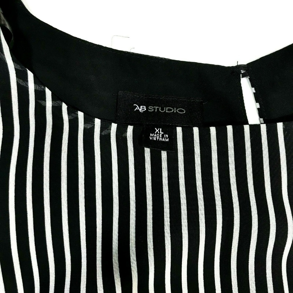 SOLD AB Studio XL 3/4 Sleeve Stripe Blouse EUC - Picture 5 of 6